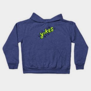 Yikes 3D Cartoon Lettering in Neon Green Kids Hoodie